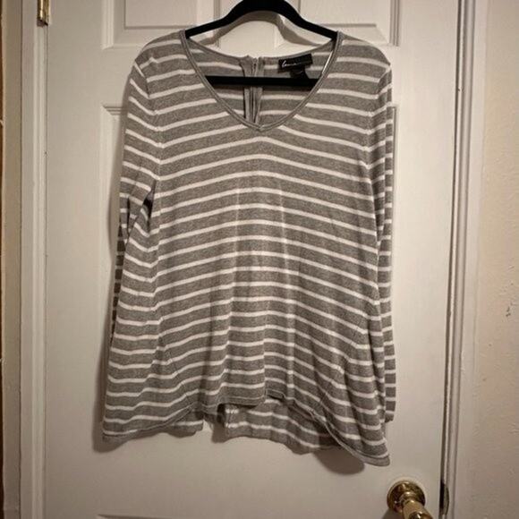 Lane Bryant - Grey & White Striped Sweater - Size 14/16 - Picture 2 of 7
